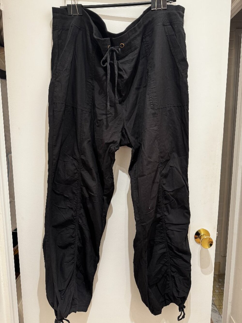 XCVI Wearables NEW Jules pant ruched parachute tie ankle Blank 3X plus